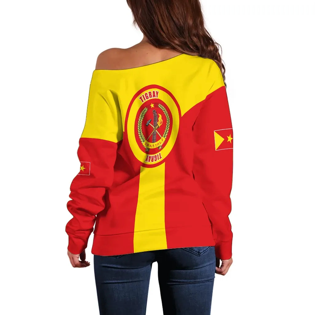 Tigray Off Shoulder Sweater Tigray Rising Coat Of Arms