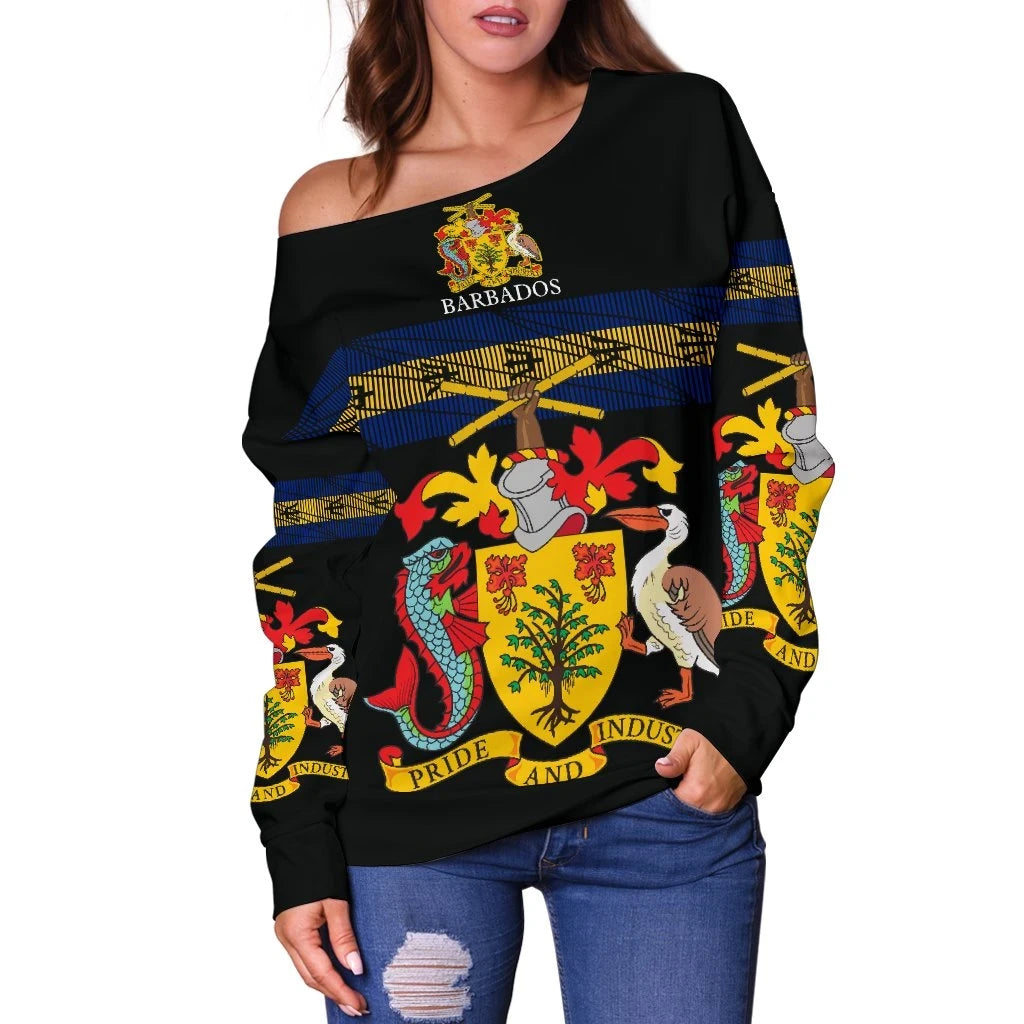 Barbados,United Women's Off Shoulder Sweater