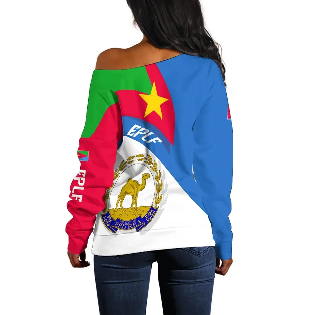 Eritrea Off Shoulder Sweater Eritrea Proud Independence Day Flag