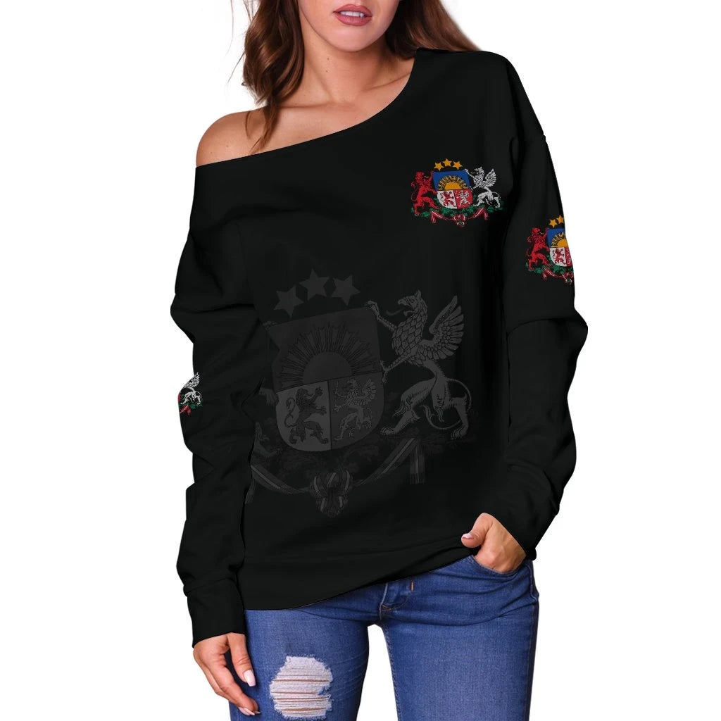 Latvia Women's Off Shoulder Sweater