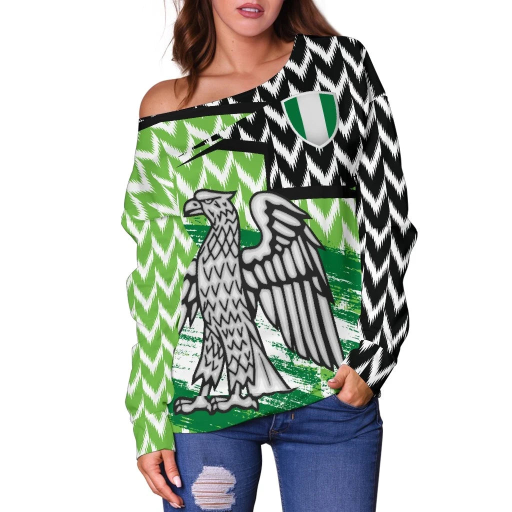 Nigeria HOME Women's Off Shoulder Sweater the Super Eagles