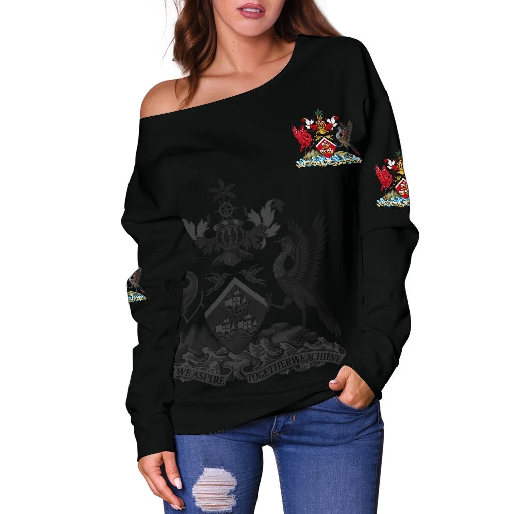 Trinidad and Tobago Women's Off Shoulder Sweater