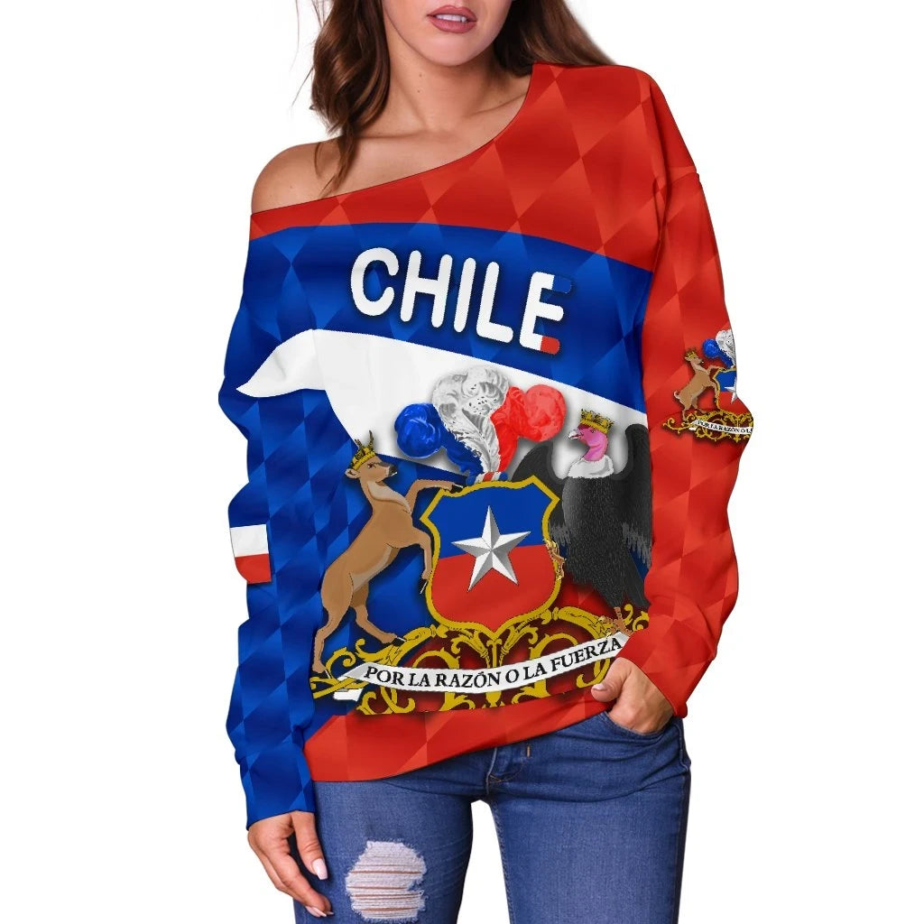 Chile Women Off Shoulder Sweater Sporty Style