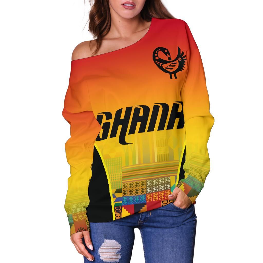Ghana Ankara Off Shoulder Sweater