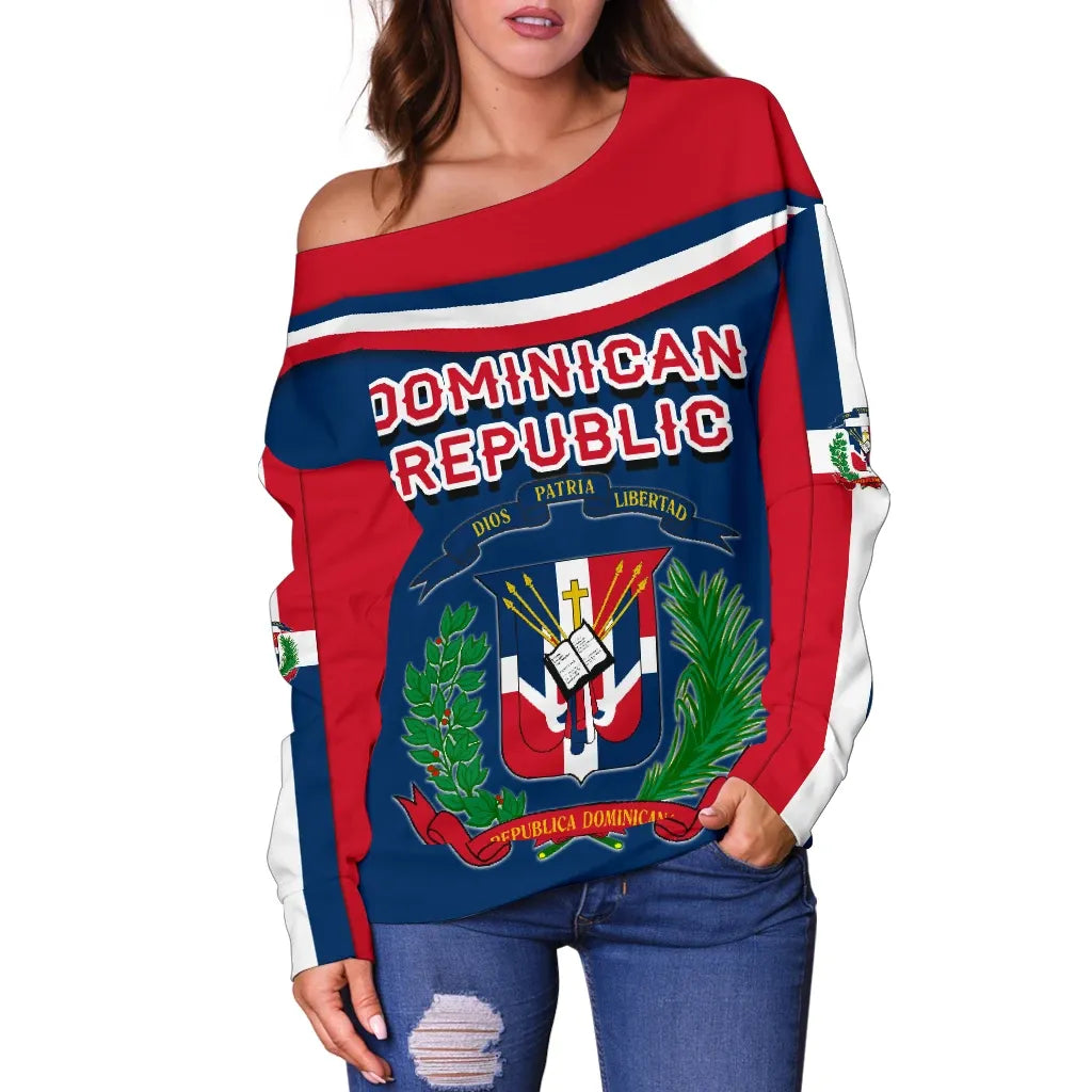Dominican Republic Women Off Shoulder Sweater Vibes Version