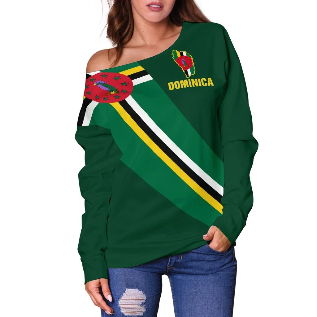 Dominica Women's Off Shoulder Special Flag