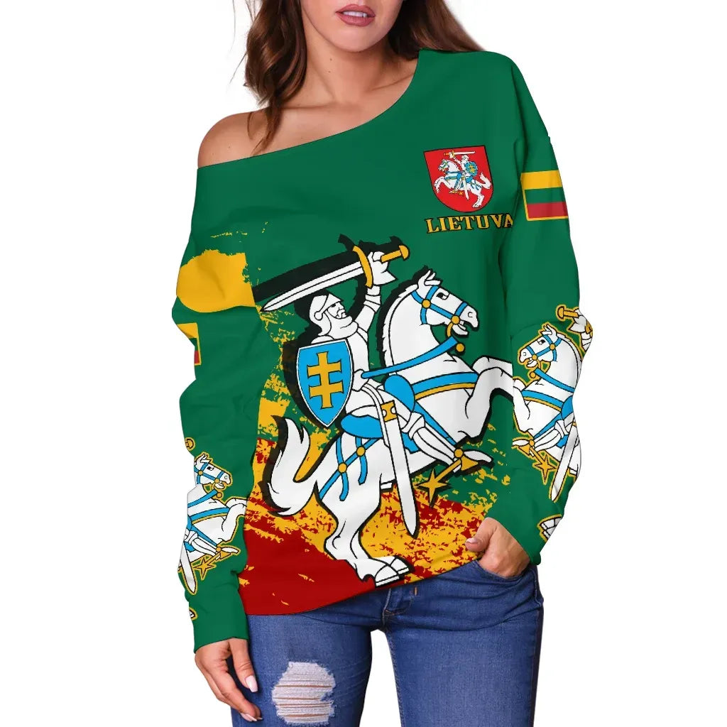 Lietuva Lithuania Special Off Shoulder Sweater