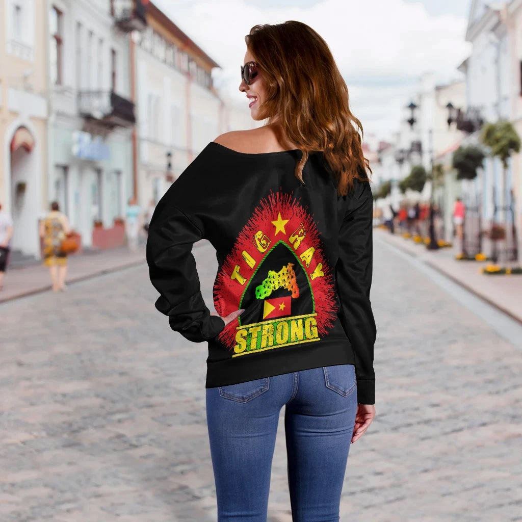 Tigray Off Shoulder Sweater Strong Black