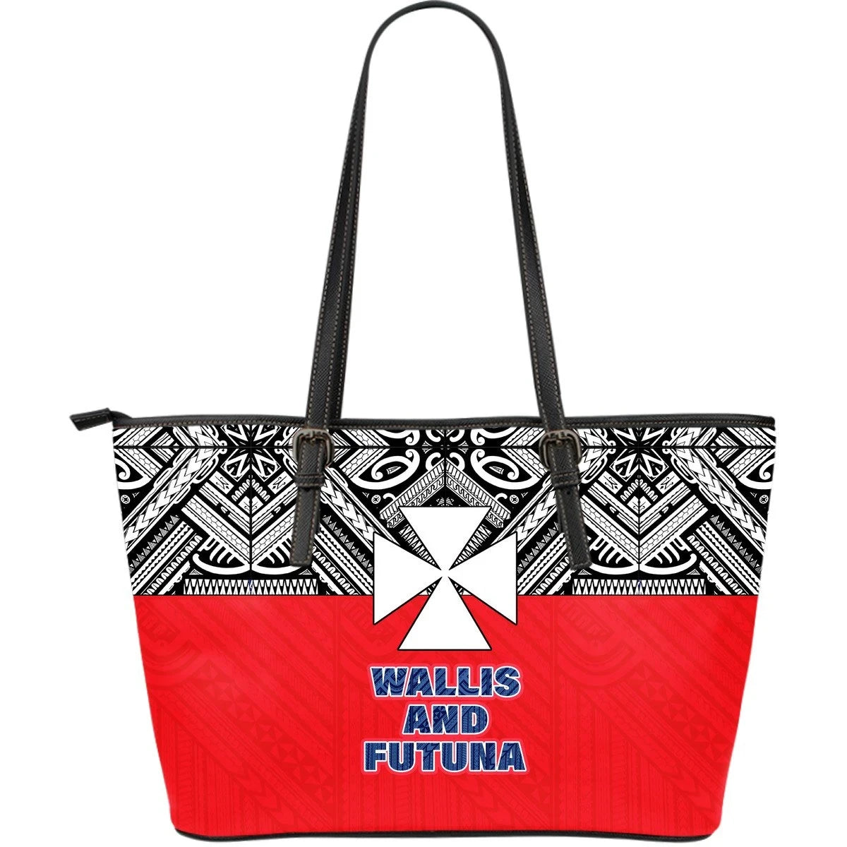Wallis And Futuna Leather Tote Bag Polynesian Style Bn09