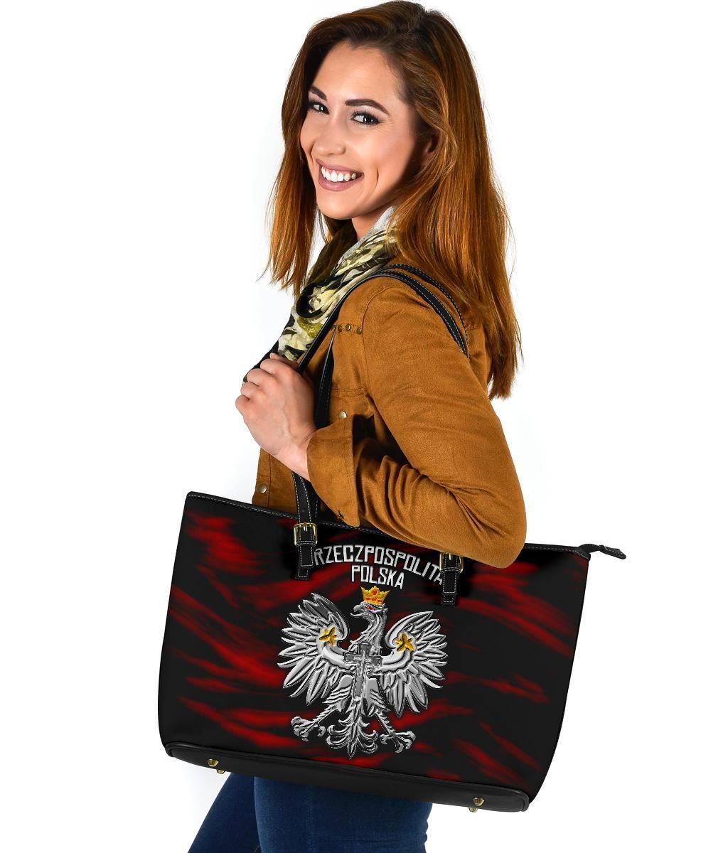 Poland Leather Tote Bag Polish Eagle
