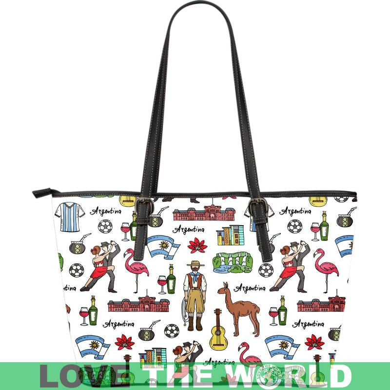 Argentina Symbols Leather Tote Bag 01