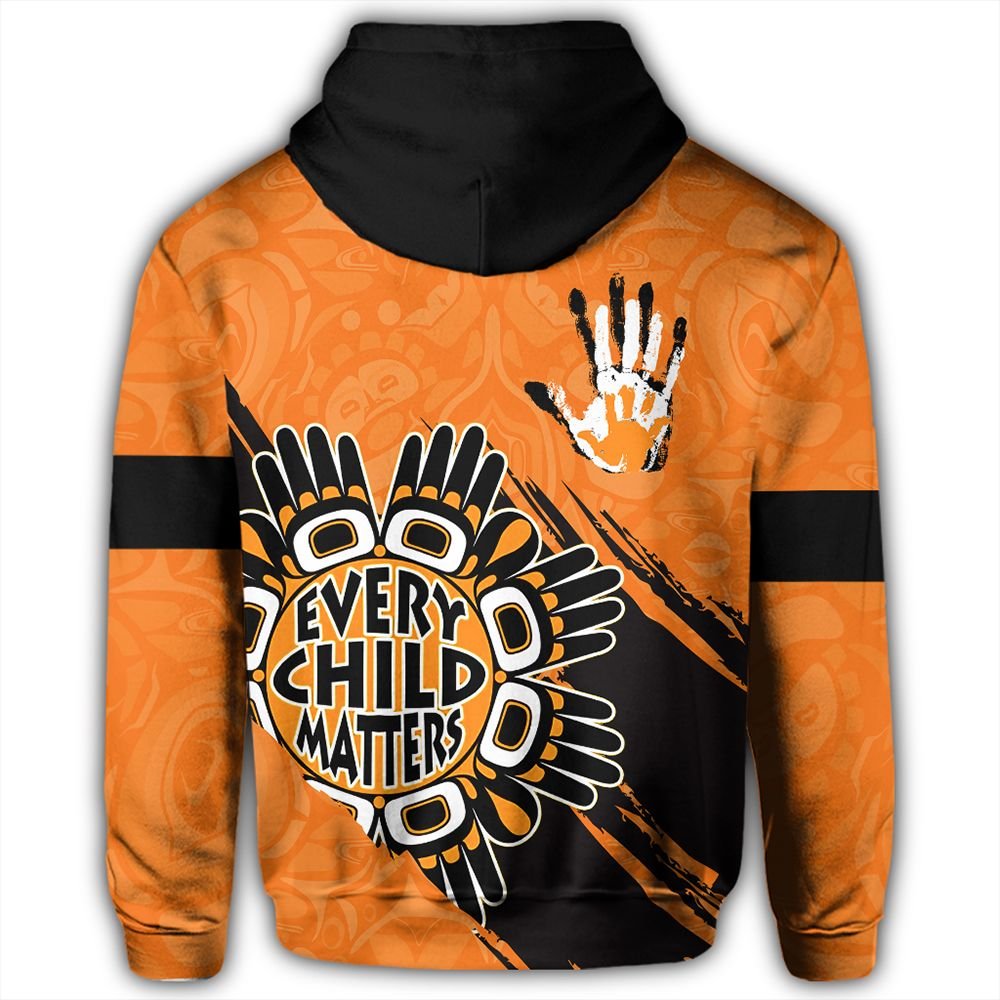 Polynesian Pride Hoodie Orange Shirt Day Hoodie Every Child Matters Handprints Zip Hoodie
