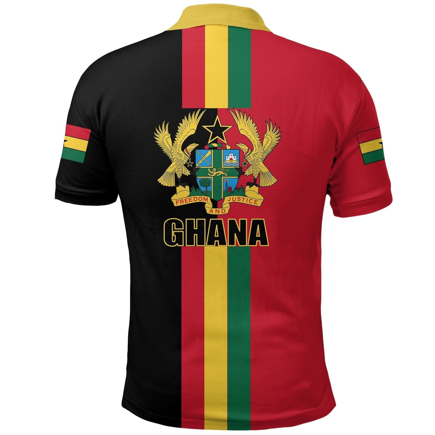 Ghana Flag Polo Shirt ver1 Black