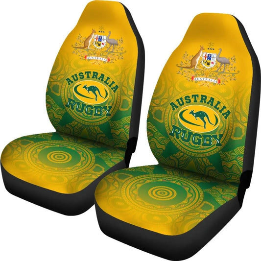 Australia Aboriginal Car Seat Covers, Australia Rugby And Coat Of Arms