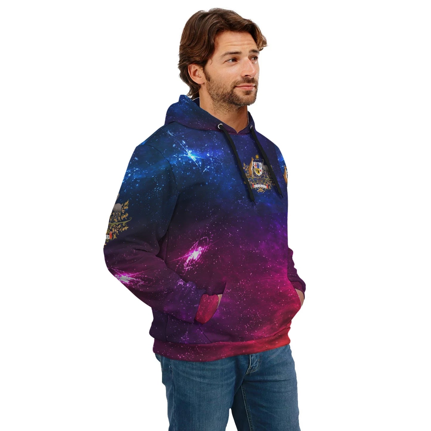 Australia Hoodie Galaxy Unisex Printed Zip Hoodie