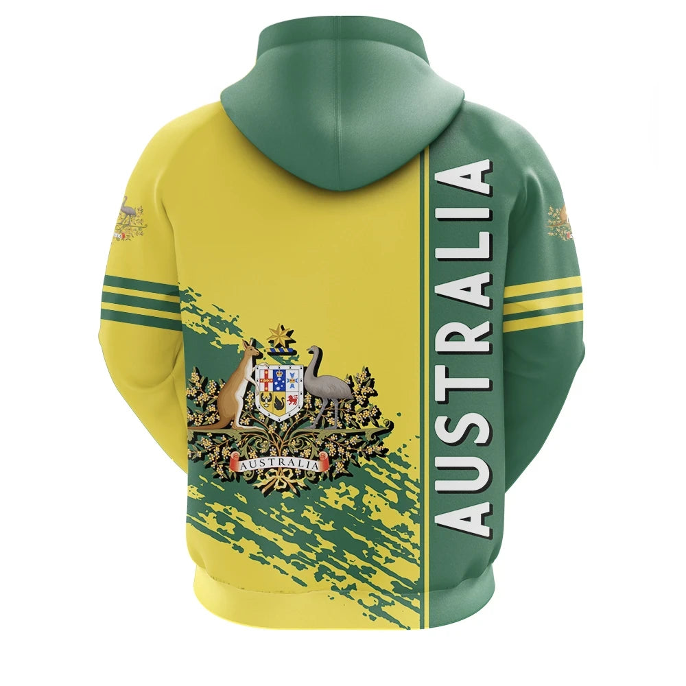 Australia Coat Of Arms Hoodie Quarter Style
