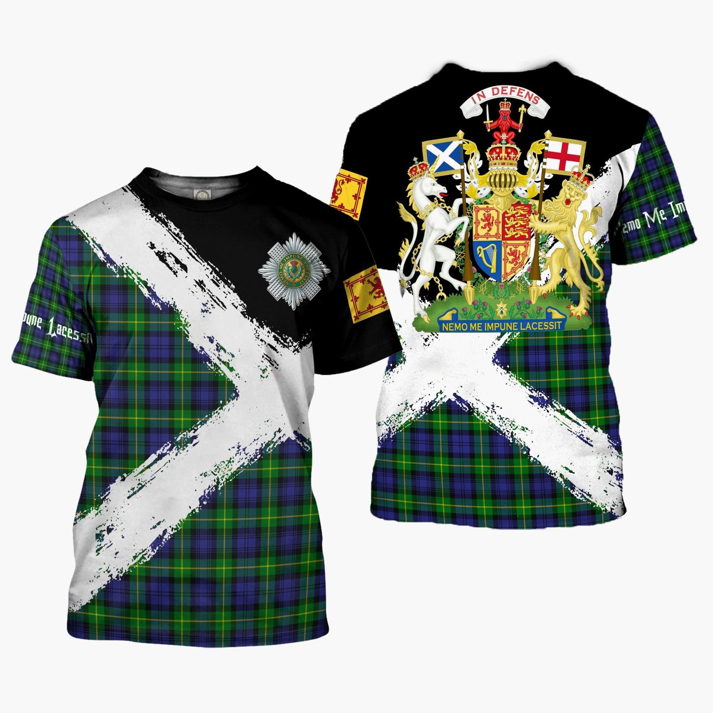 Printivon Gordon Clan T Shirt Scotland Coat Of Arms Tartan Pattern
