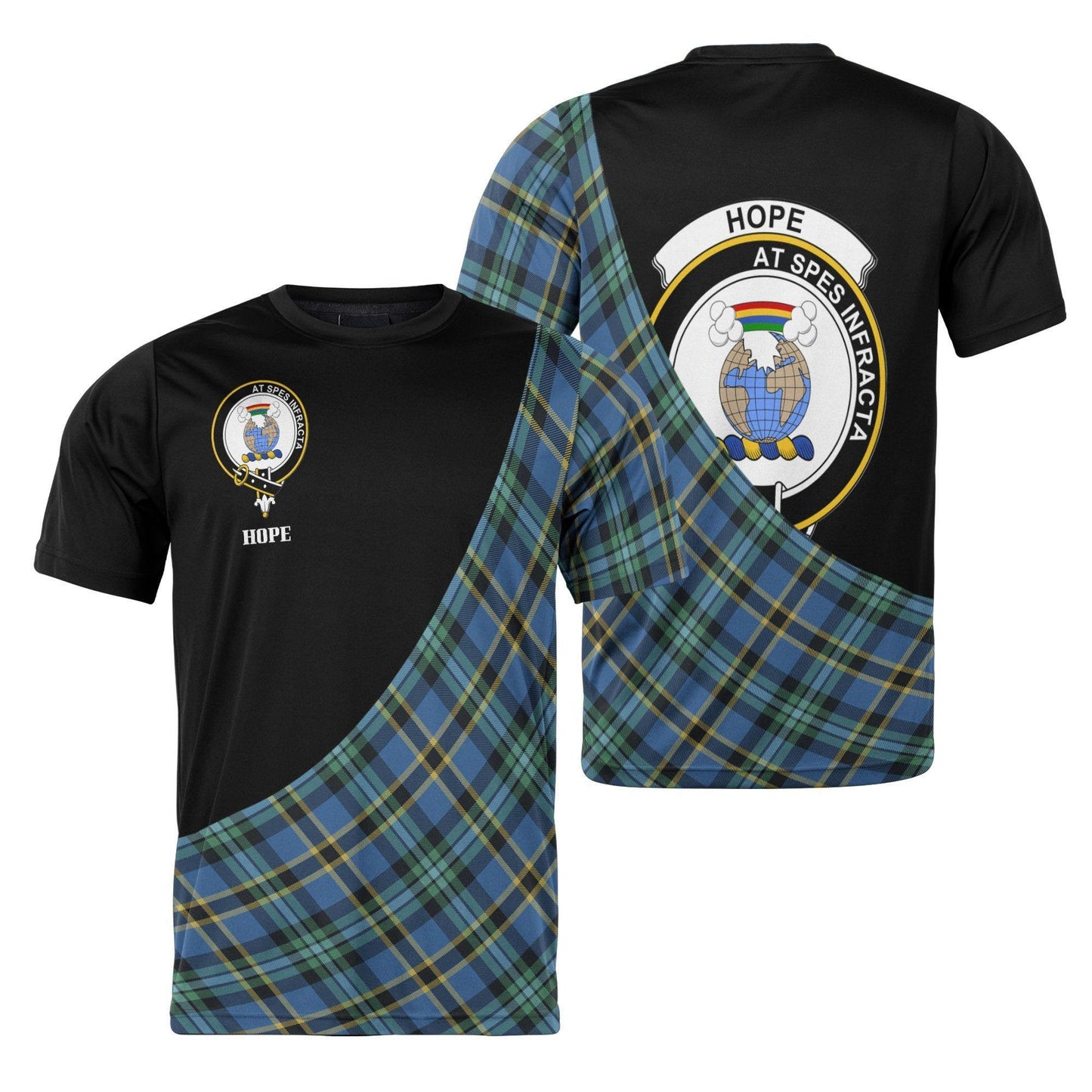 Printivon Hope Clan Tartan with Kilt Design Personalized Tee Shirt Scotland Gift For Mom and Dad