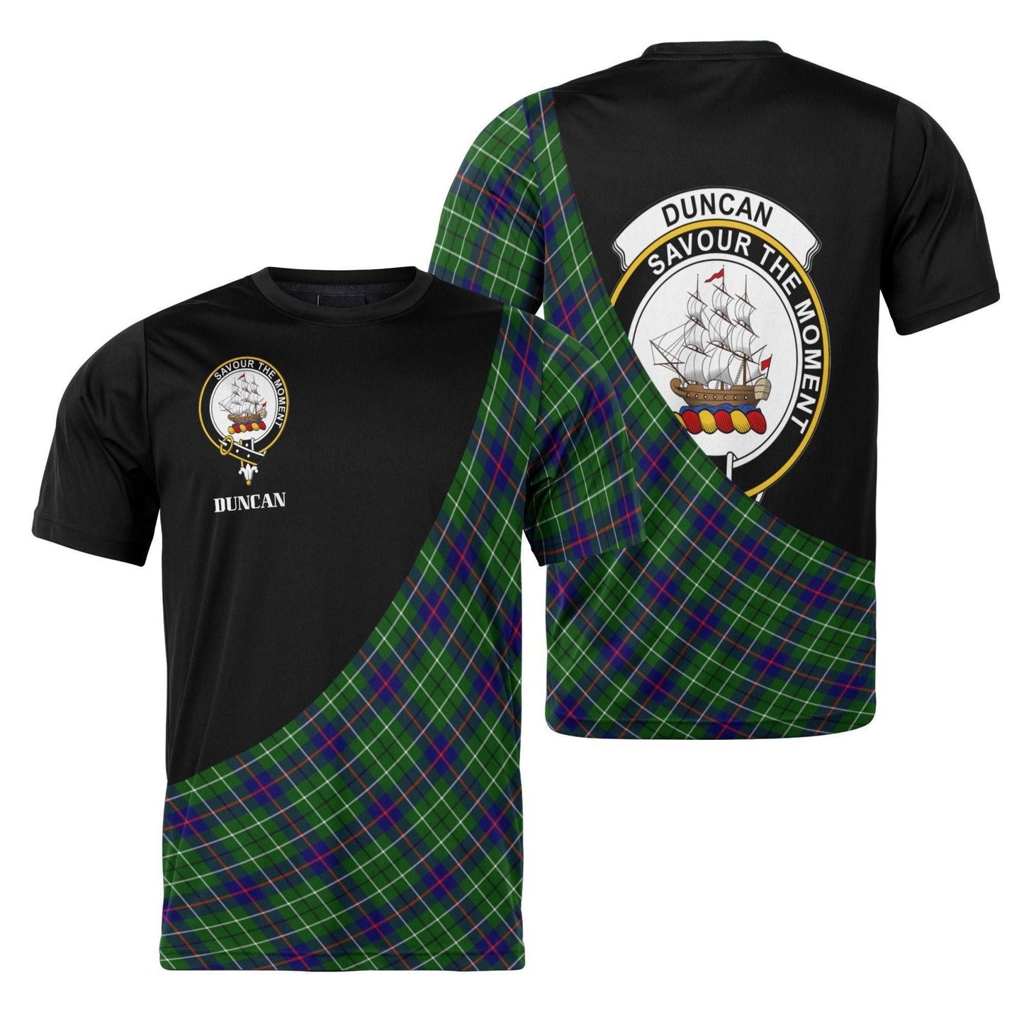 Printivon Duncan Clan Tartan with Kilt Design Personalized Tee Shirt Scotland Gift For Mom and Dad