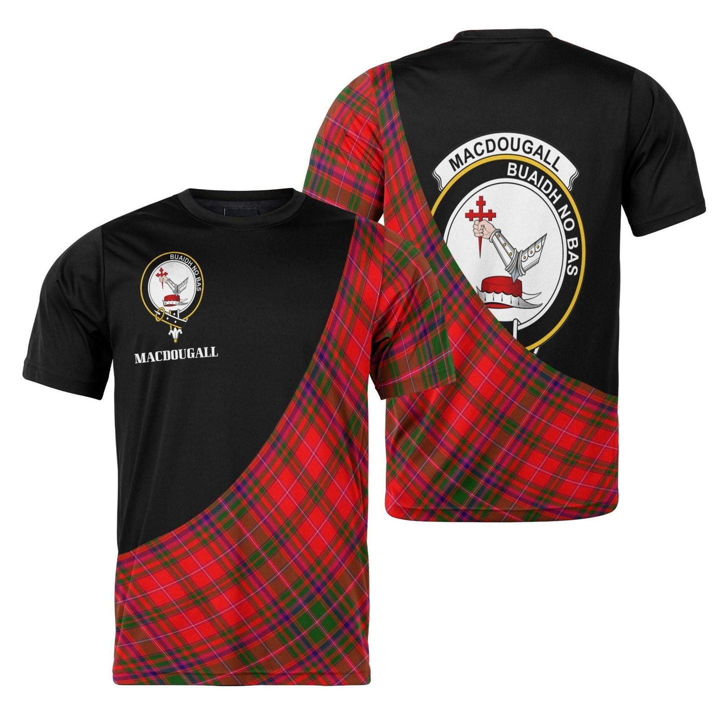 Printivon MacDougall Clan Tartan with Kilt Design Personalized Tee Shirt Scotland Gift For Mom and Dad