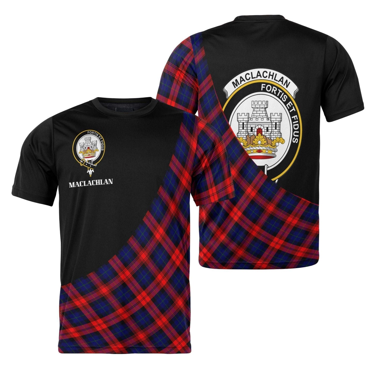 Printivon MacLachlan Clan Tartan with Kilt Design Personalized Tee Shirt Scotland Gift For Mom and Dad
