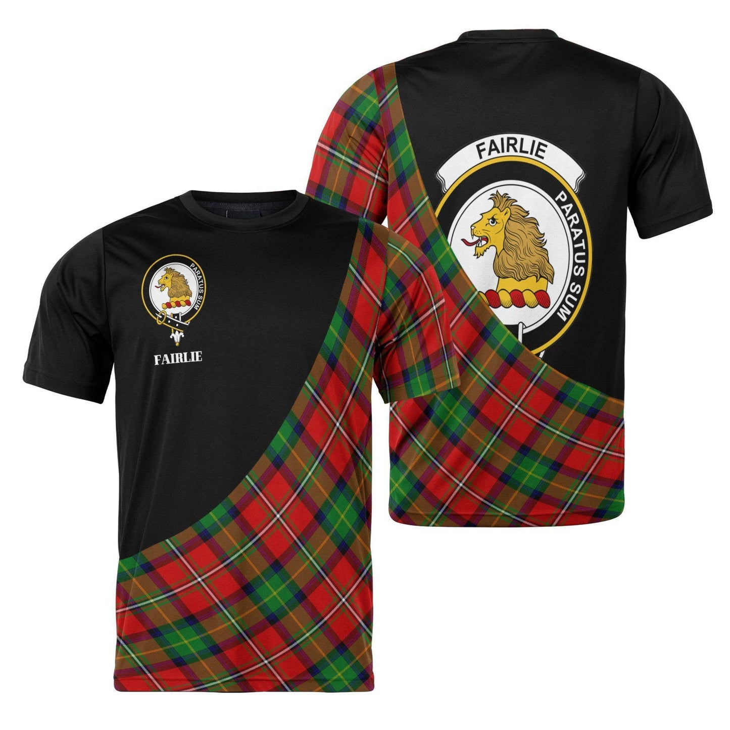 Printivon Fairlie Clan Tartan with Kilt Design Personalized Tee Shirt Scotland Gift For Mom and Dad