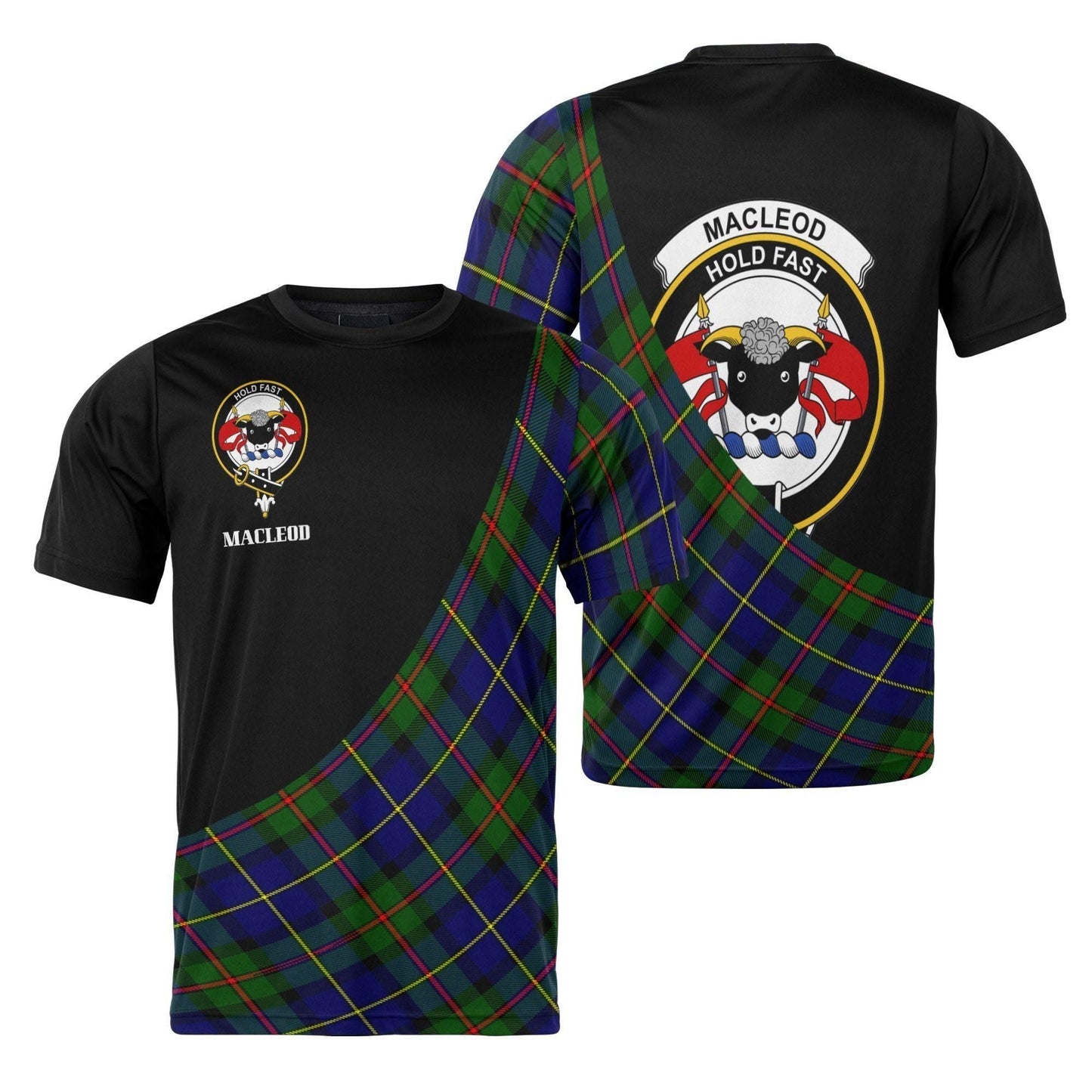 Printivon MacLeod Clan Tartan with Kilt Design Personalized Tee Shirt Scotland Gift For Mom and Dad