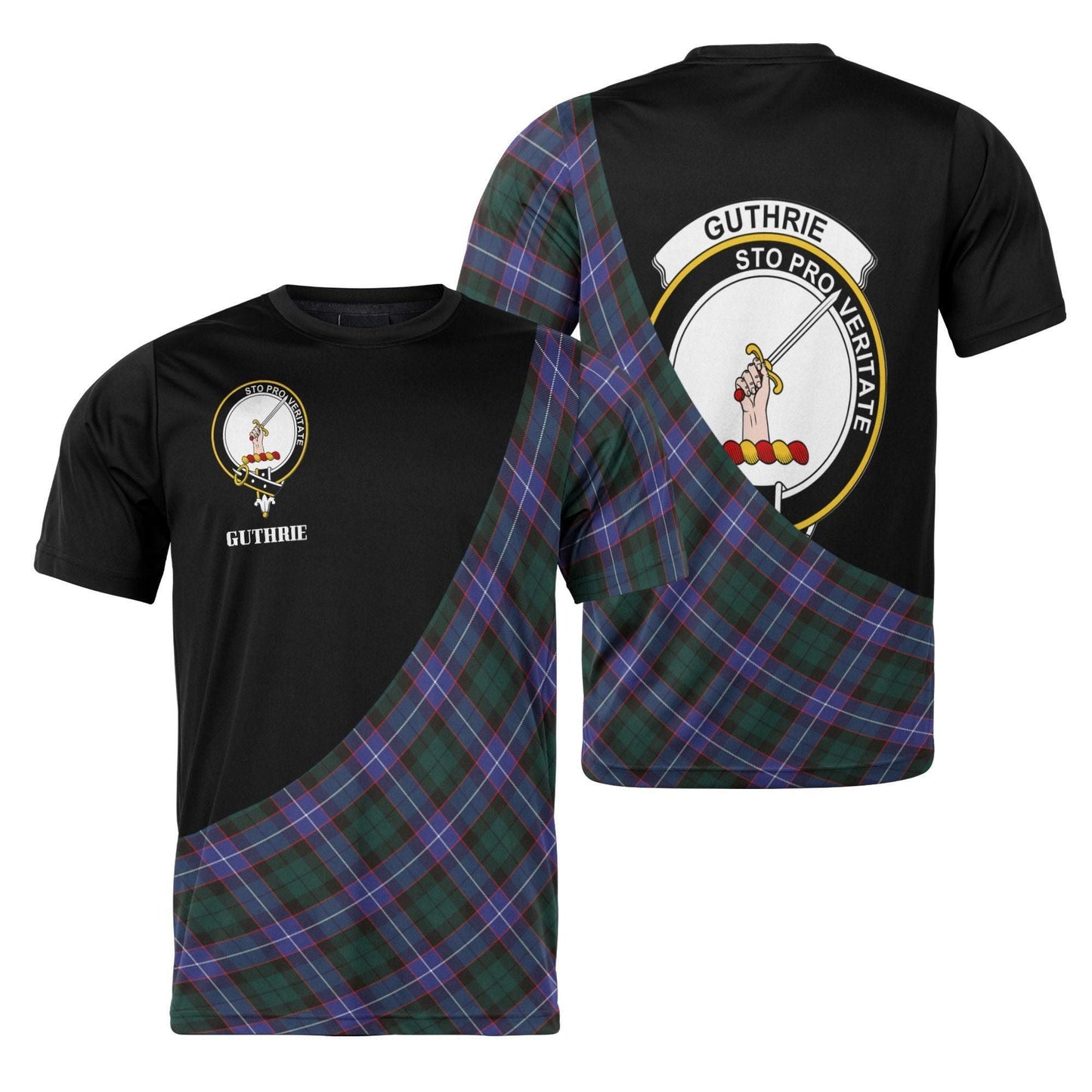Printivon Guthrie Clan Tartan with Kilt Design Personalized Tee Shirt Scotland Gift For Mom and Dad
