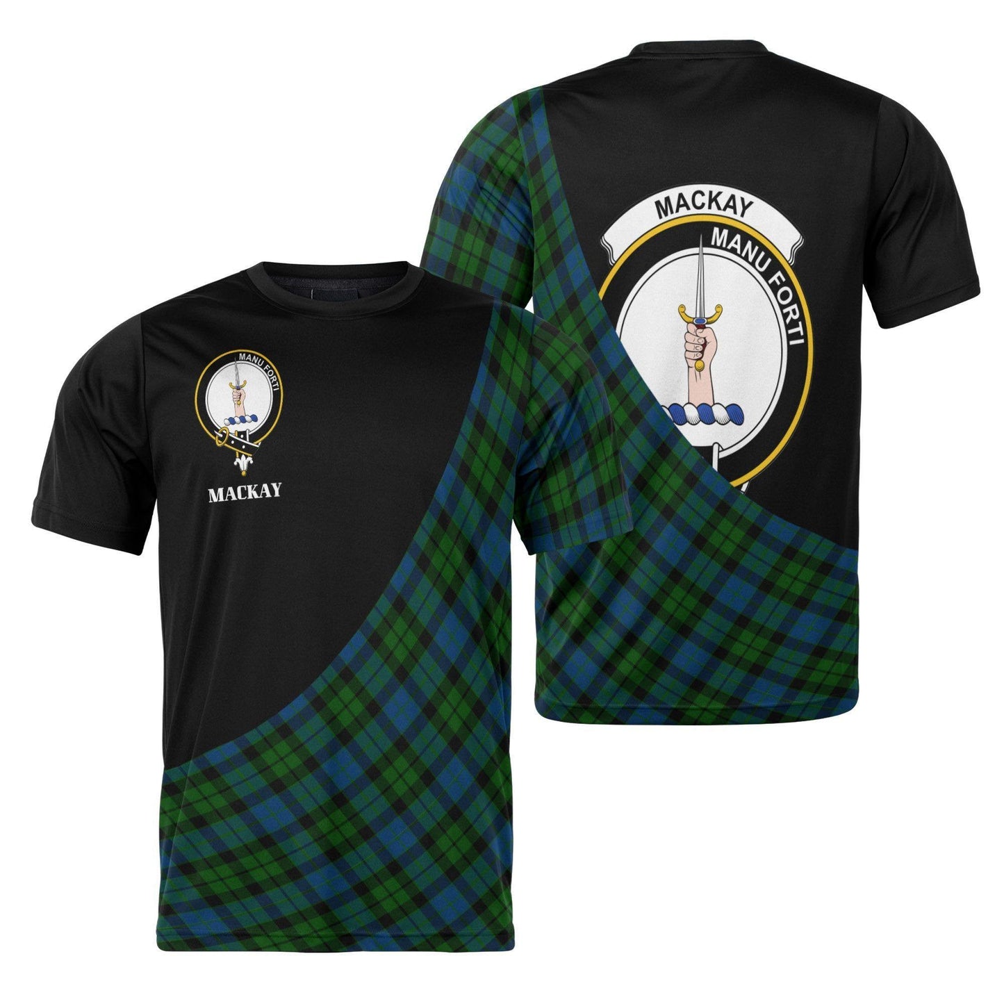 Printivon MacKay Clan Tartan with Kilt Design Personalized Tee Shirt Scotland Gift For Mom and Dad