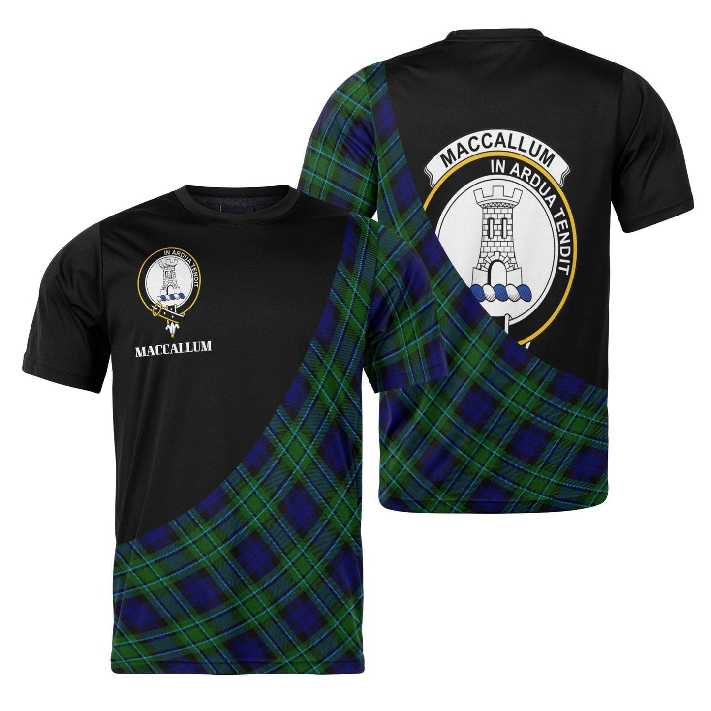 Printivon MacCallum Clan Tartan with Kilt Design Personalized Tee Shirt Scotland Gift For Mom and Dad