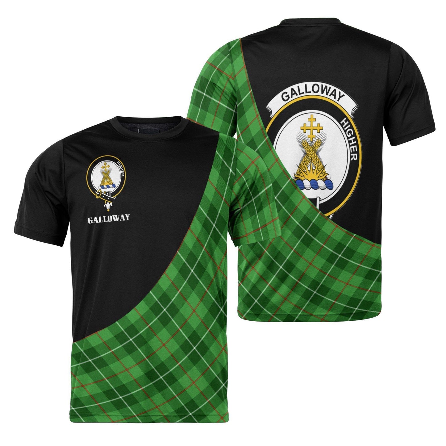 Printivon Galloway Clan Tartan with Kilt Design Personalized Tee Shirt Scotland Gift For Mom and Dad