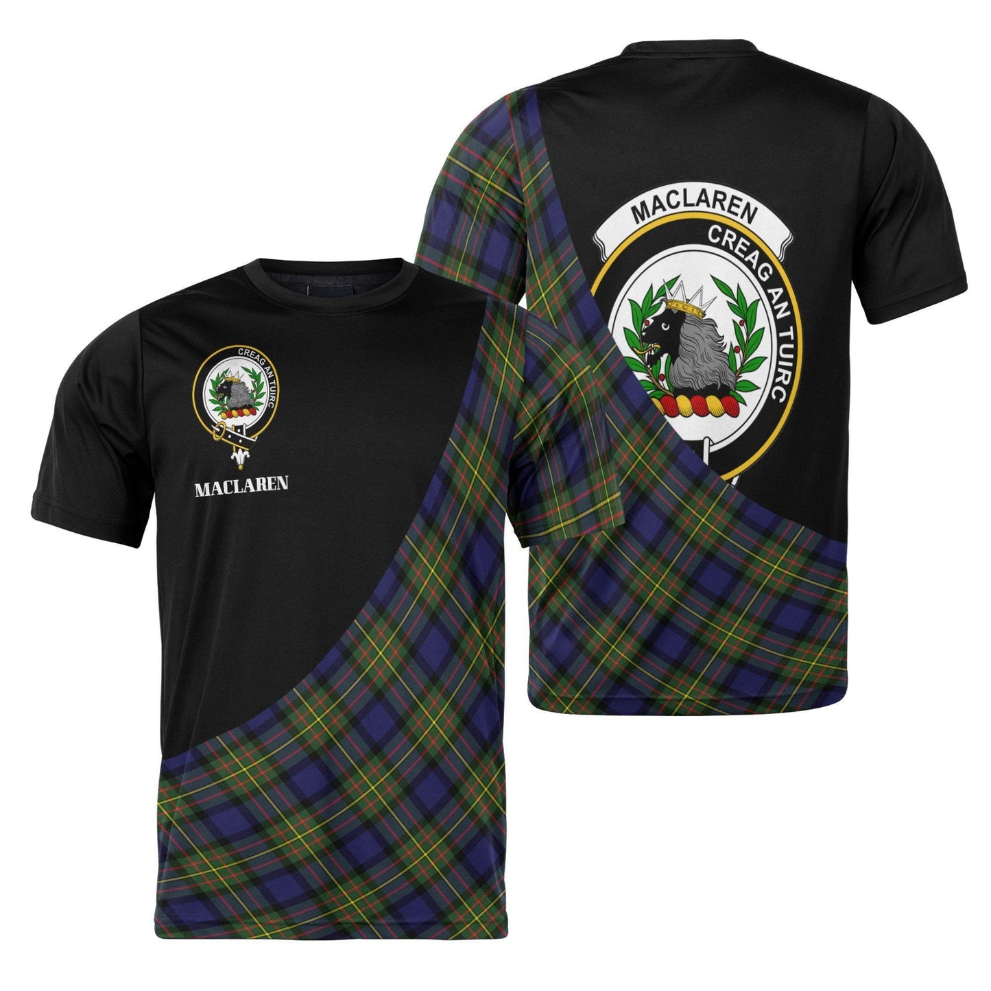 Printivon MacLaren Clan Tartan with Kilt Design Personalized Tee Shirt Scotland Gift For Mom and Dad