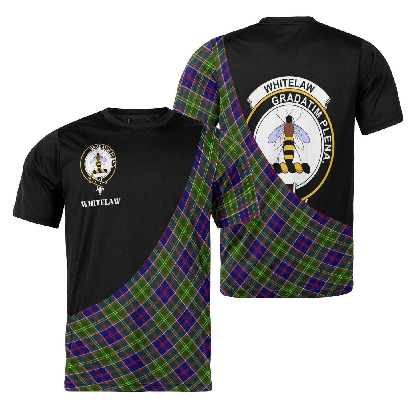 Printivon Whitelaw Clan Tartan with Kilt Design Personalized Tee Shirt Scotland Gift For Mom and Dad