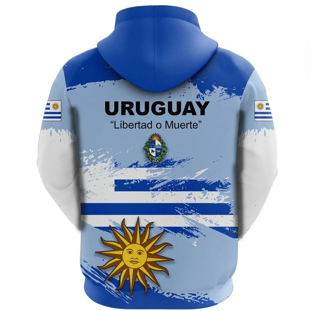 Uruguay Zip Hoodie Flag Brush