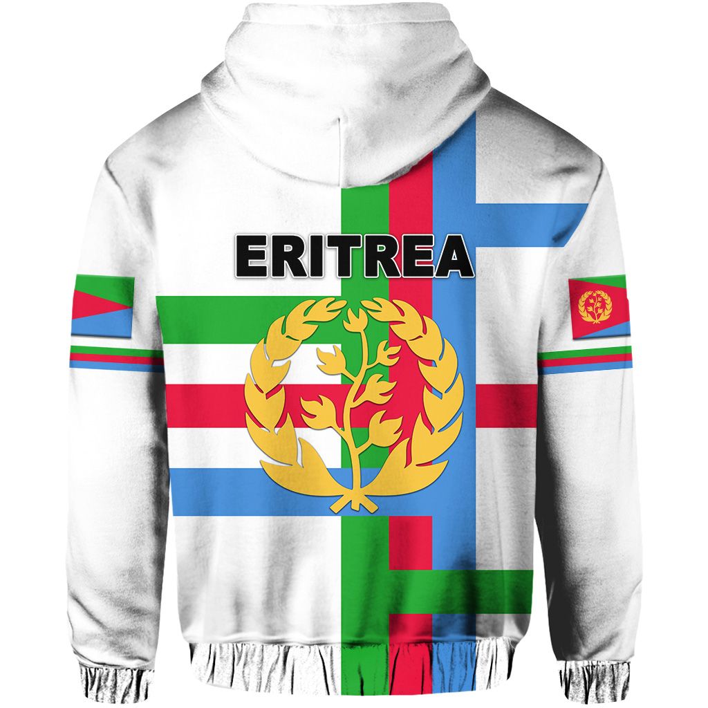 Eritrea Zip Hoodie Flag Vibes White