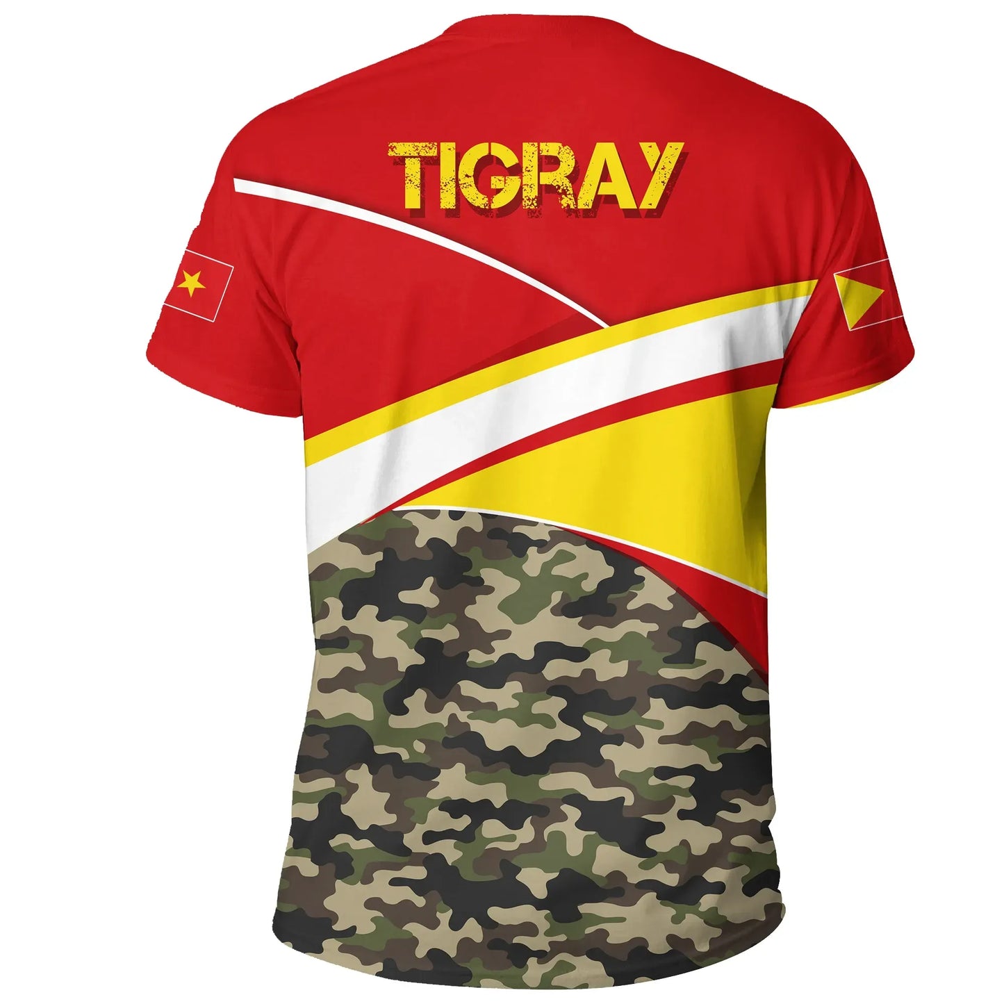 T-shirt - Tigray Flag TPLF Camo Red T-shirt
