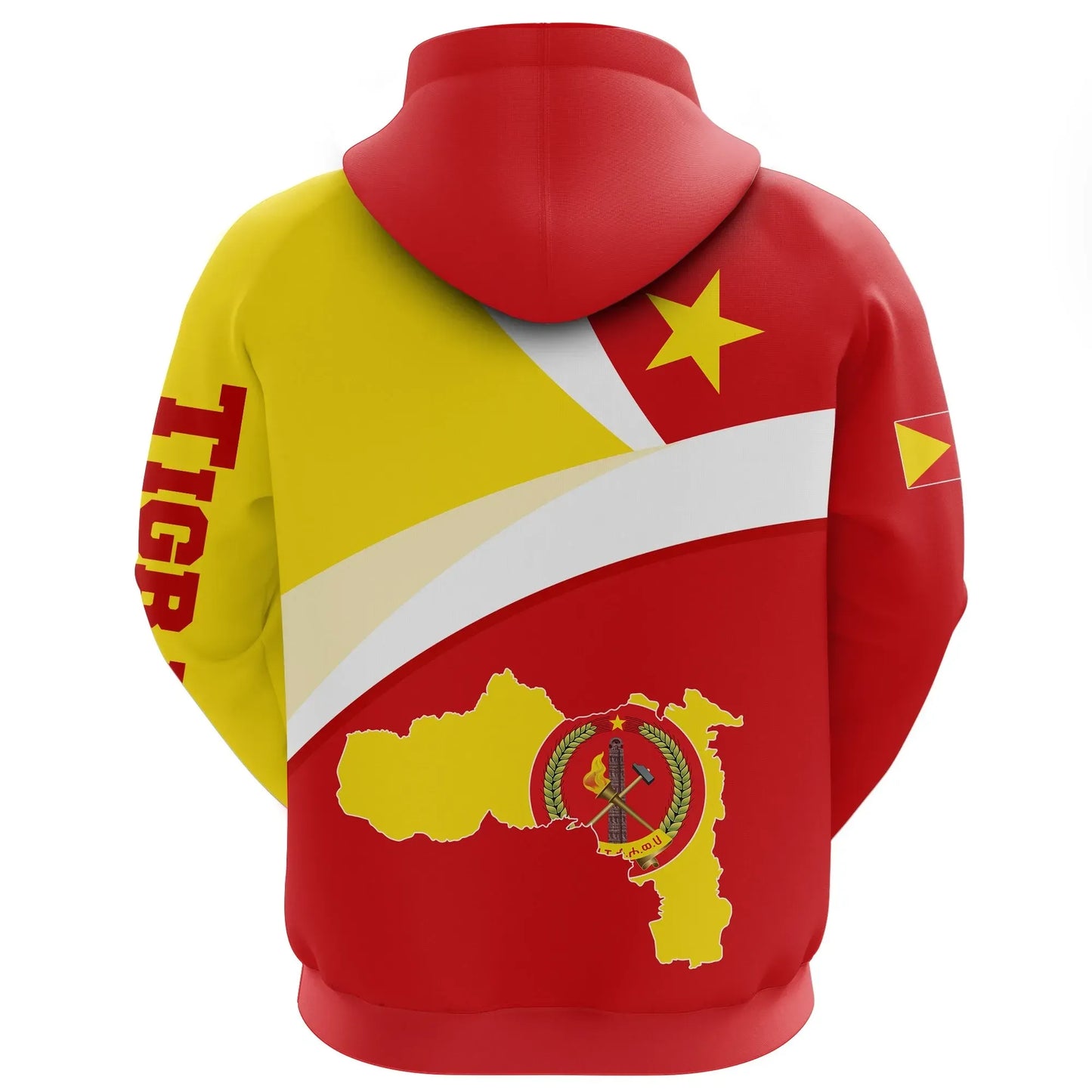 Zip Hoodie Tigray Flag Maps Red Personalized Zip Hoodie