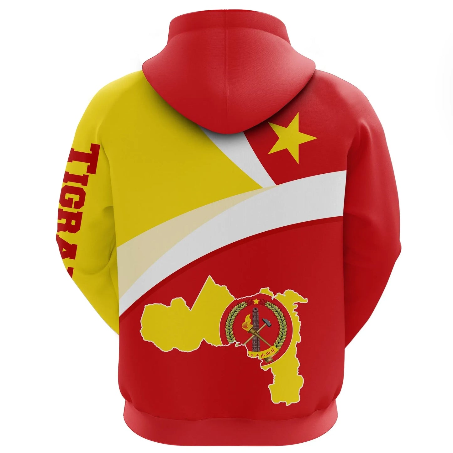 Zip Hoodie Tigray Flag Maps Red Zip Hoodie