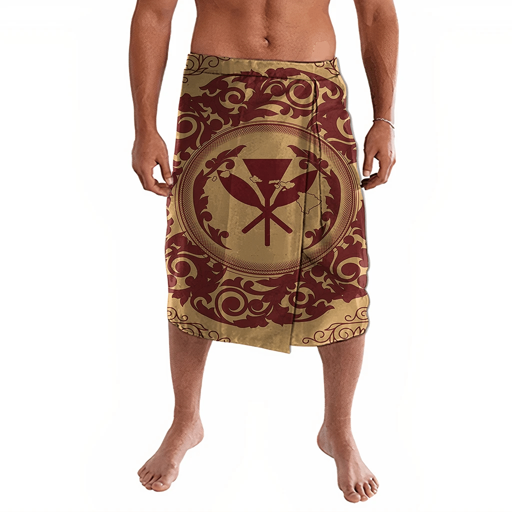 Polynesian Clothing - Hawaii Map Classic Floral Ie Faitaga Red