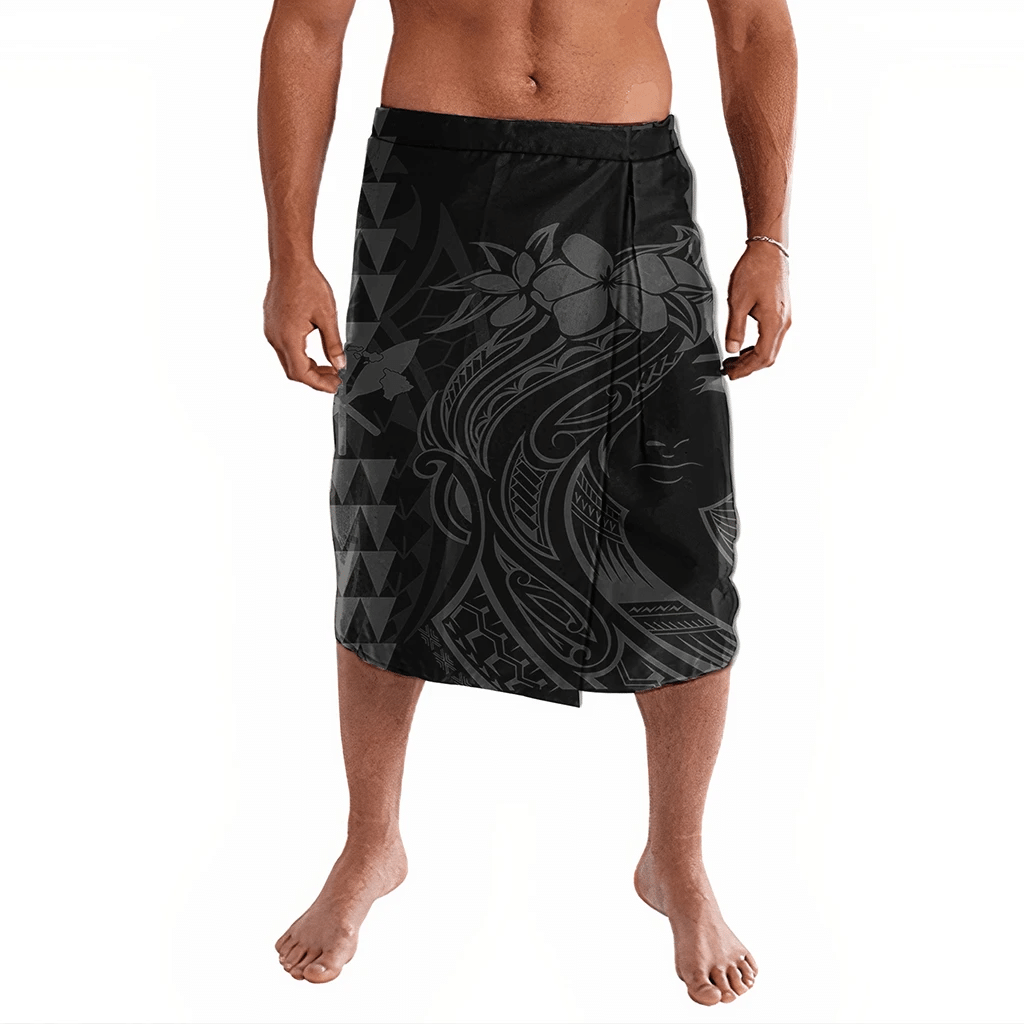 Polynesian Clothing - Hawaii Map Kanaka Polynesian Hula Girl Ie Faitaga Grey J5