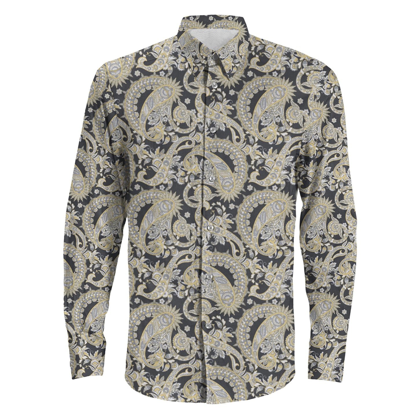 Shirt Paisley Seamless Fantasic Flower Long Sleeve Button Shirt