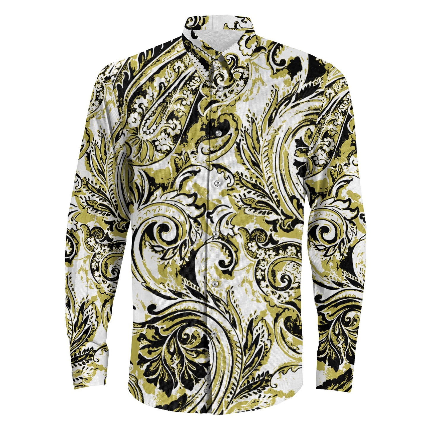 Shirt Watercolor Abstract Paisley Long Sleeve Button Shirt