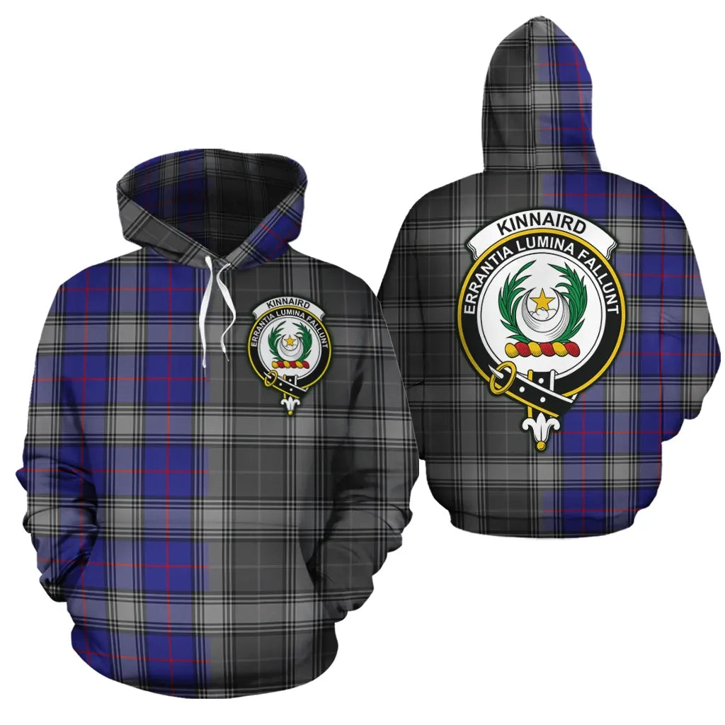 Printivon Kinnaird Clan Half Of Me New Version Crest Tartan Hoodie