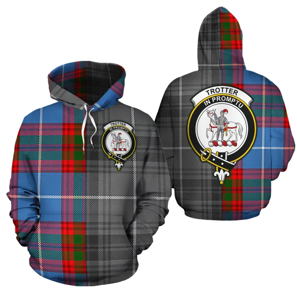 Printivon Trotter Clan Half Of Me New Version Crest Tartan Hoodie
