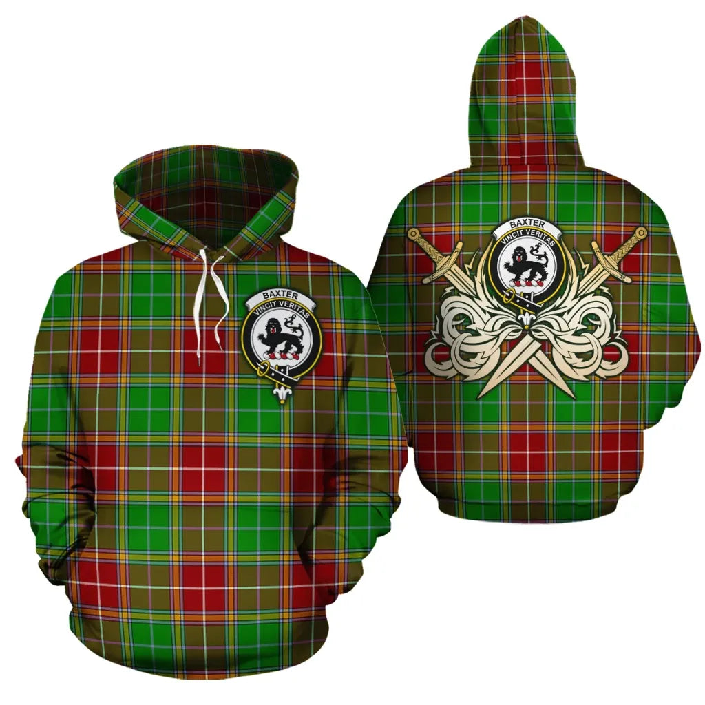 Printivon Baxter Modern Clan Crest Tartan Scottish Gold Thistle Hoodie
