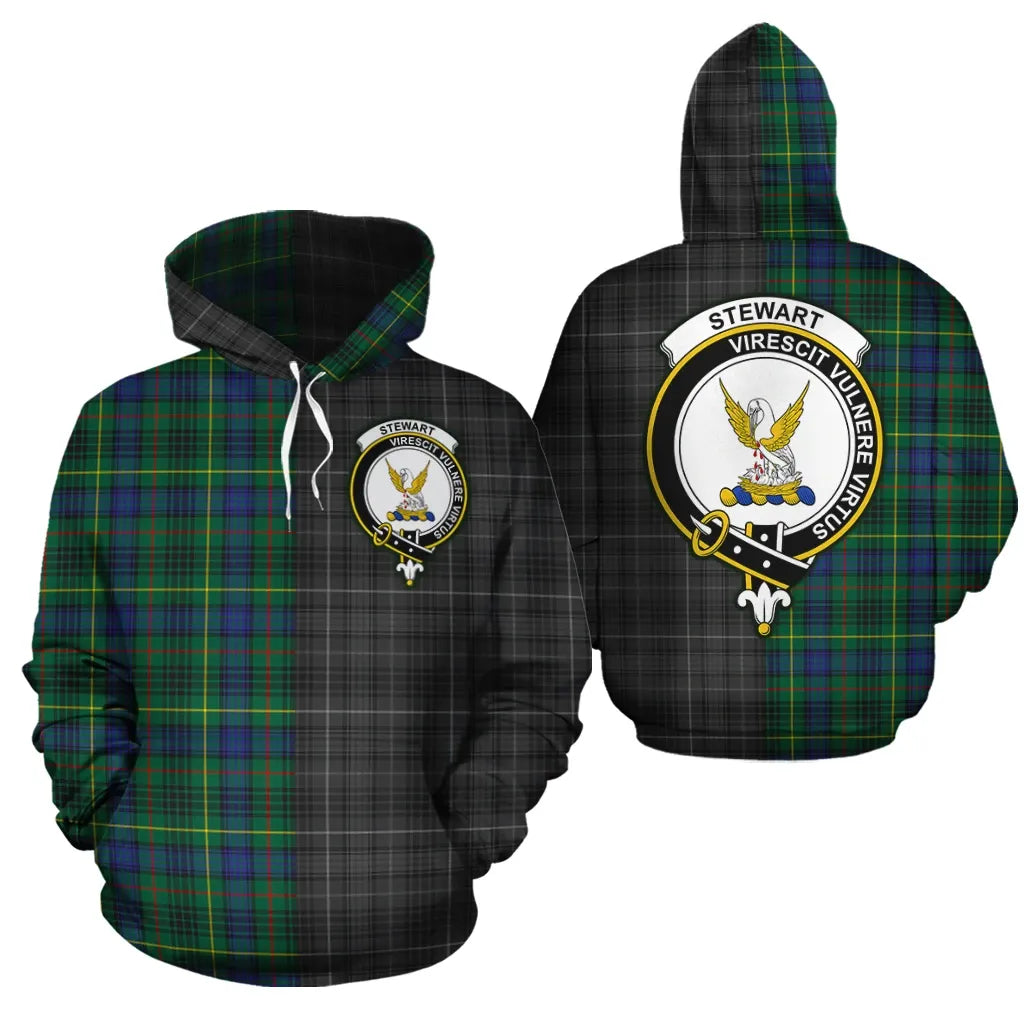 Printivon Stewart Hunting Modern Clan Half Of Me New Version Crest Tartan Hoodie