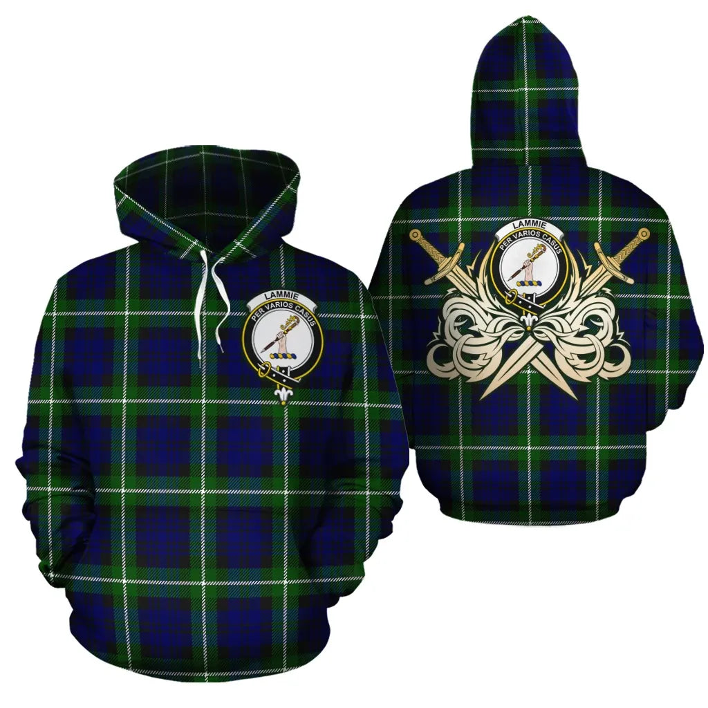 Printivon Lammie Clan Crest Tartan Scottish Gold Thistle Hoodie