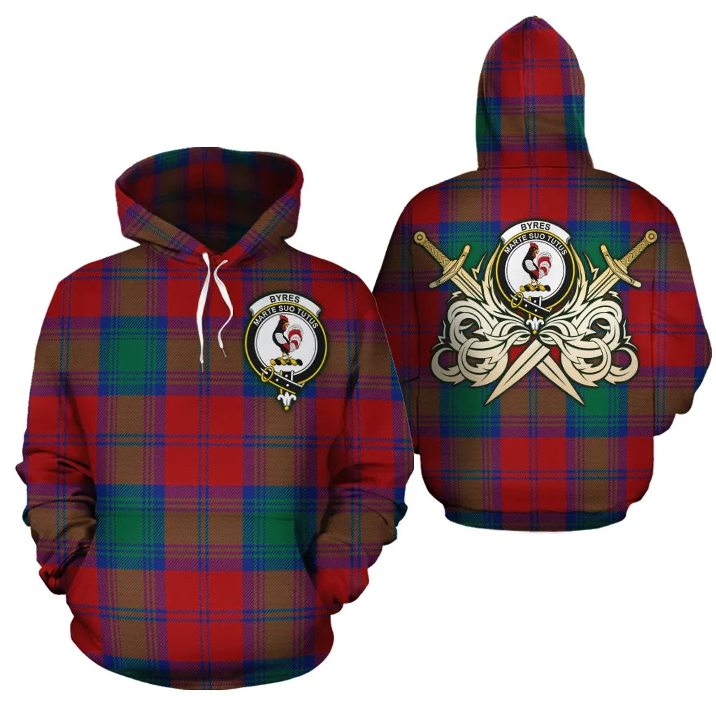 Printivon Byres Clan Crest Tartan Scottish Gold Thistle Hoodie