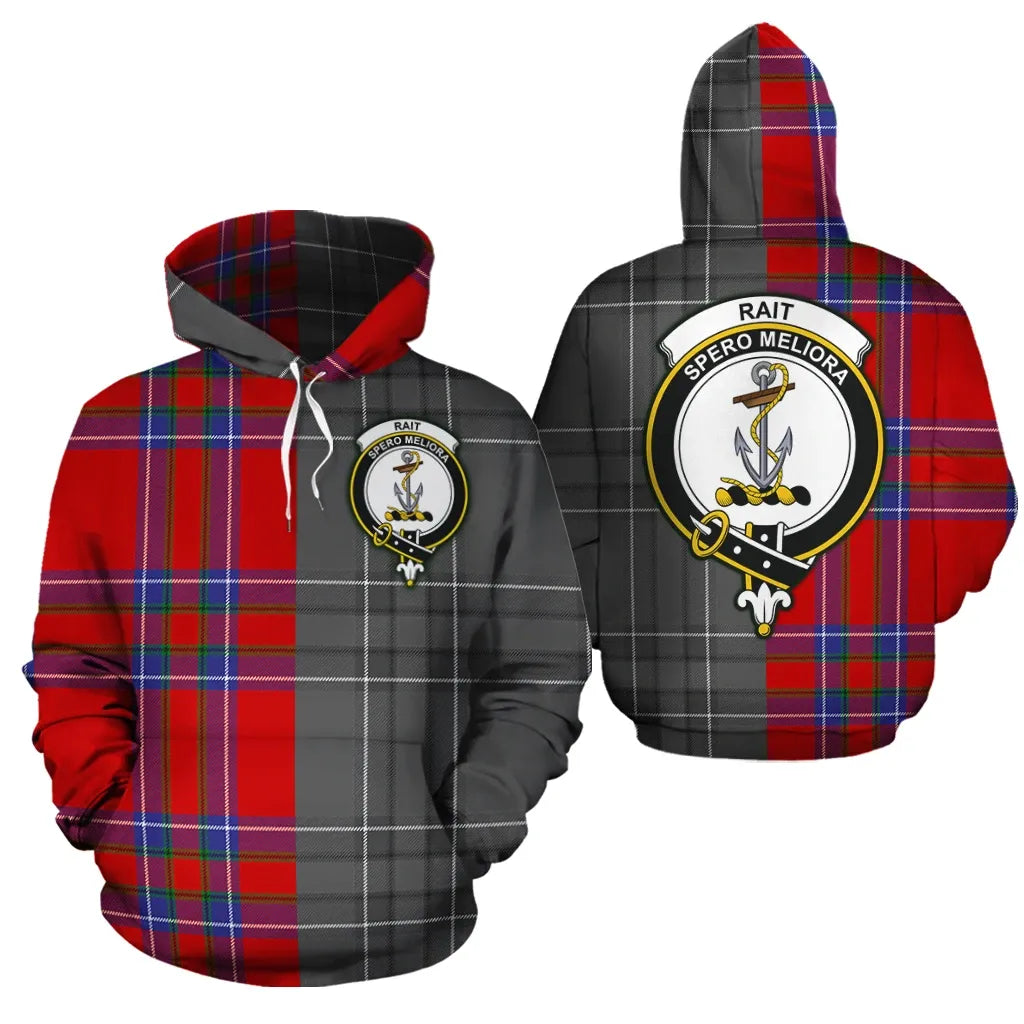 Printivon Rait Clan Half Of Me New Version Crest Tartan Hoodie