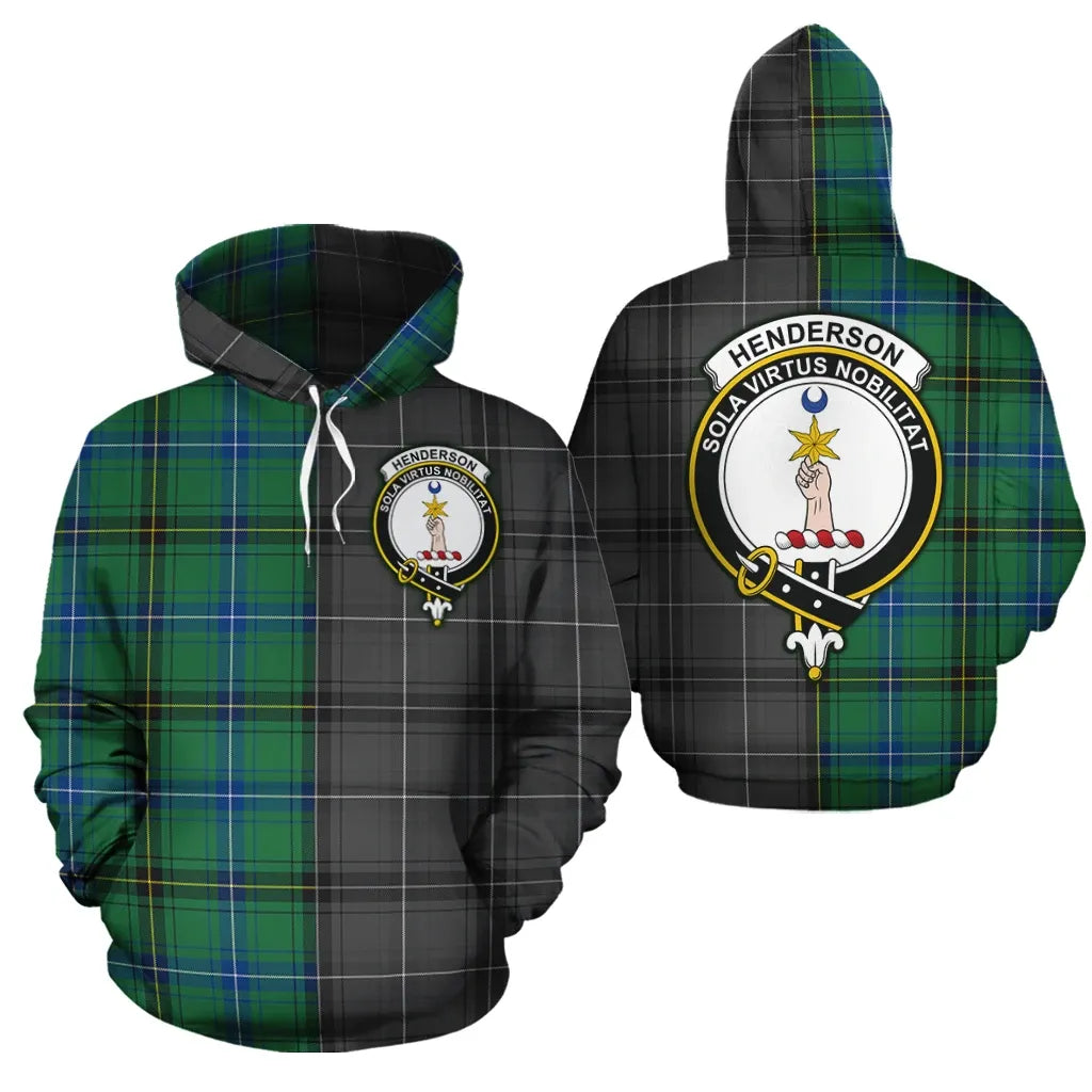 Printivon Henderson Ancient Clan Half Of Me New Version Crest Tartan Hoodie